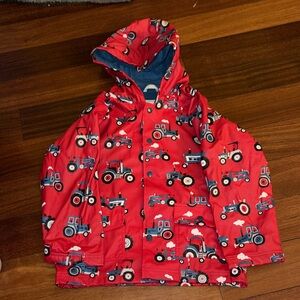 Hatley Red Tractor Print Kids Raincoat